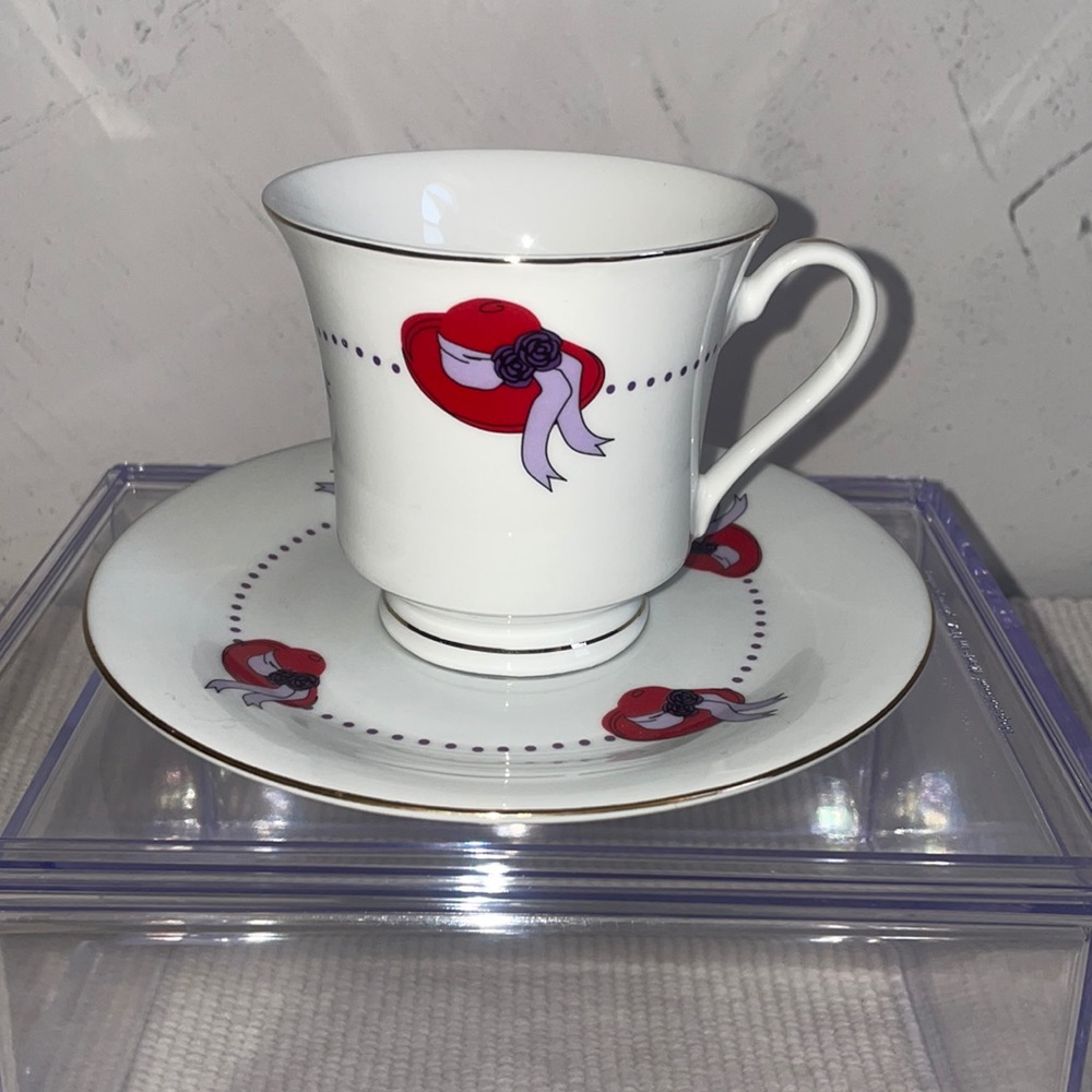 Darice Red Hat Society Porcelain Cup Saucer